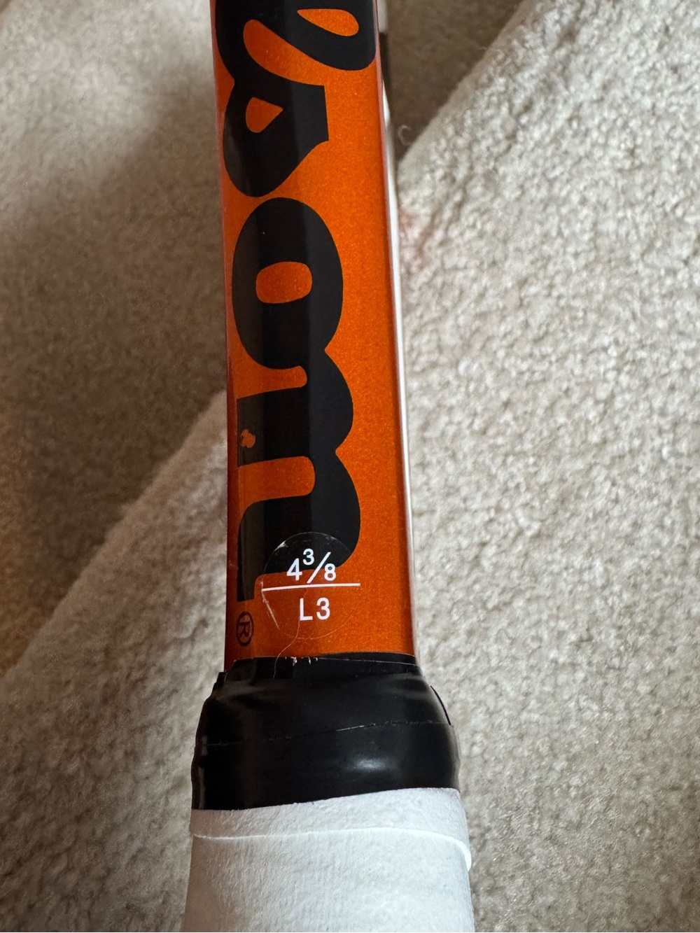 Wilson Racket with Orange Frame and Yellow Grip - Picture 8 of 8